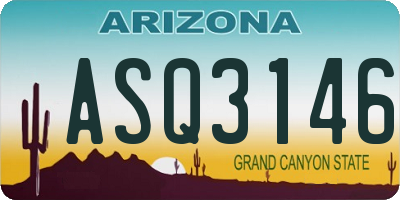 AZ license plate ASQ3146