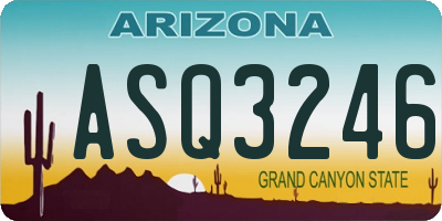 AZ license plate ASQ3246