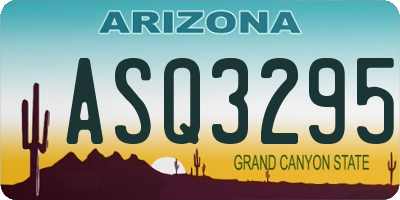 AZ license plate ASQ3295