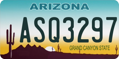 AZ license plate ASQ3297