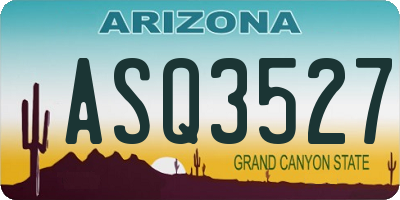 AZ license plate ASQ3527