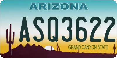 AZ license plate ASQ3622