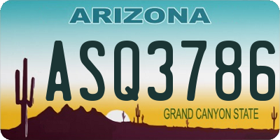 AZ license plate ASQ3786