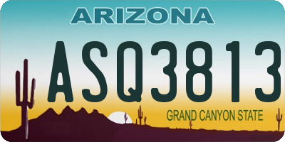 AZ license plate ASQ3813