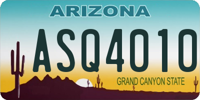 AZ license plate ASQ4010