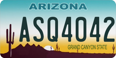 AZ license plate ASQ4042