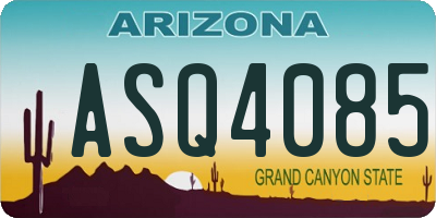 AZ license plate ASQ4085