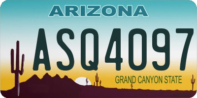 AZ license plate ASQ4097