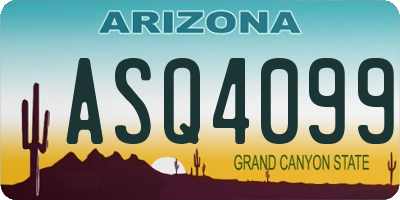 AZ license plate ASQ4099