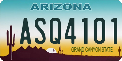 AZ license plate ASQ4101