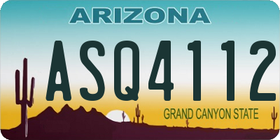 AZ license plate ASQ4112