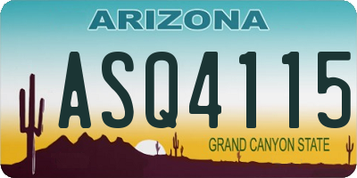 AZ license plate ASQ4115
