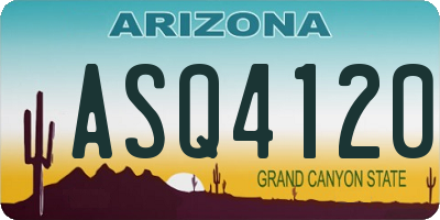 AZ license plate ASQ4120