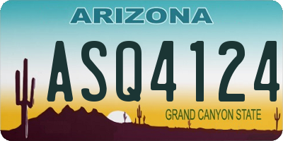AZ license plate ASQ4124