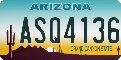 AZ license plate ASQ4136