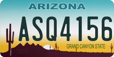 AZ license plate ASQ4156