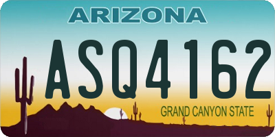 AZ license plate ASQ4162