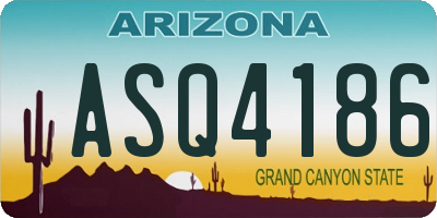 AZ license plate ASQ4186
