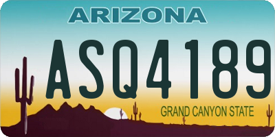 AZ license plate ASQ4189