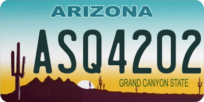 AZ license plate ASQ4202