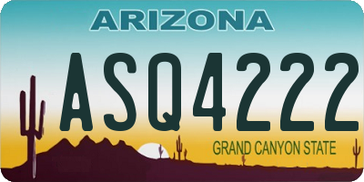 AZ license plate ASQ4222