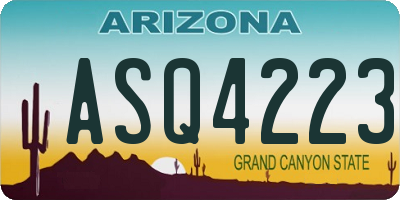 AZ license plate ASQ4223