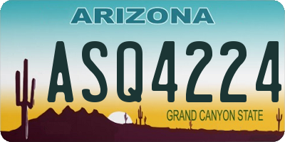 AZ license plate ASQ4224