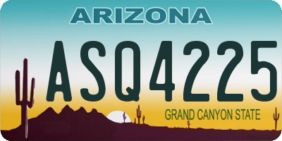 AZ license plate ASQ4225