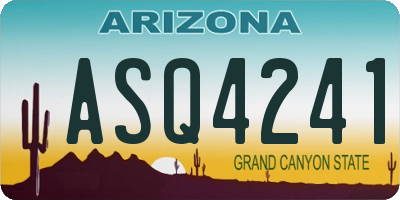 AZ license plate ASQ4241