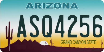 AZ license plate ASQ4256