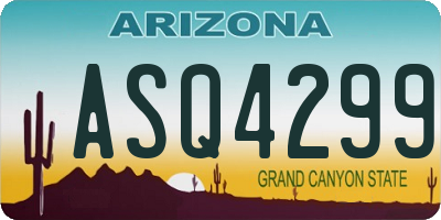 AZ license plate ASQ4299
