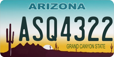 AZ license plate ASQ4322