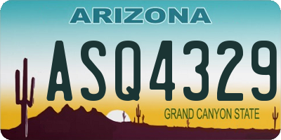 AZ license plate ASQ4329