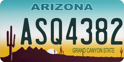 AZ license plate ASQ4382