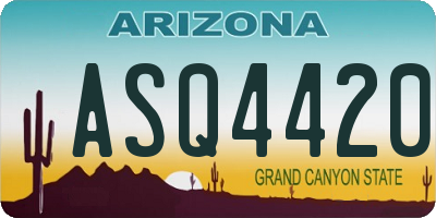 AZ license plate ASQ4420