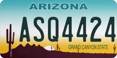 AZ license plate ASQ4424