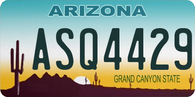 AZ license plate ASQ4429