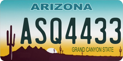 AZ license plate ASQ4433