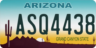 AZ license plate ASQ4438