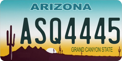 AZ license plate ASQ4445