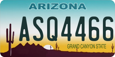 AZ license plate ASQ4466