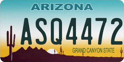 AZ license plate ASQ4472