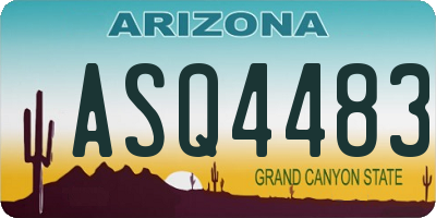 AZ license plate ASQ4483