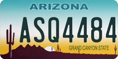 AZ license plate ASQ4484