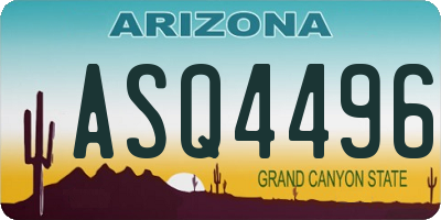 AZ license plate ASQ4496