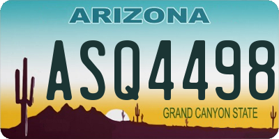 AZ license plate ASQ4498