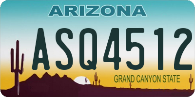 AZ license plate ASQ4512