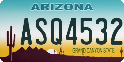 AZ license plate ASQ4532