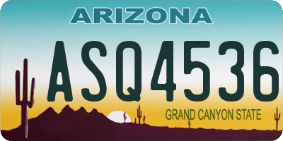 AZ license plate ASQ4536