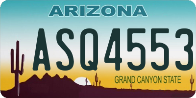 AZ license plate ASQ4553
